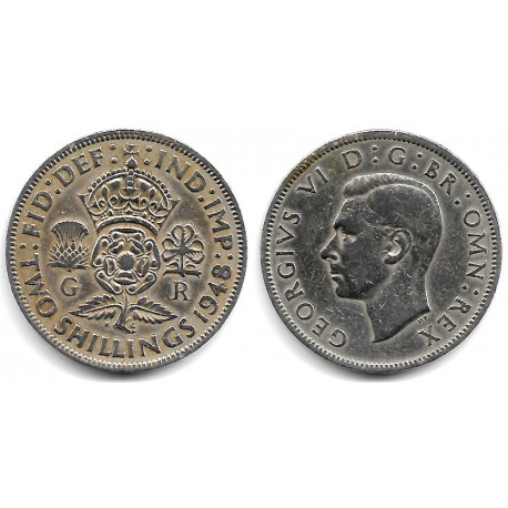 (865) Gran Bretaña. 1948. 2 Shillings (BC+)