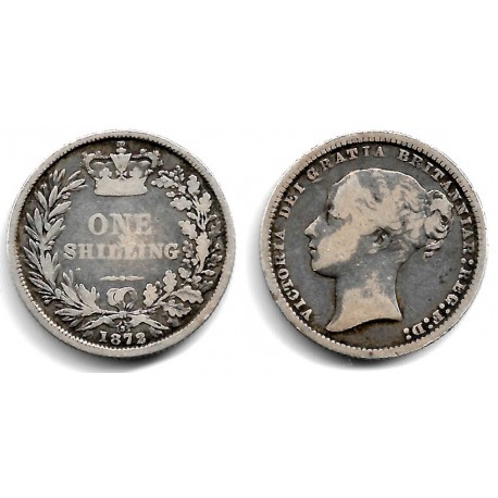 (734.2) Gran Bretaña. 1872. 1 Shilling (BC/BC-) (Plata)