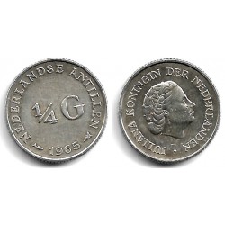 (4) Antillas Neerlandesas. 1965. ¼ Gulden (MBC+) (Plata)