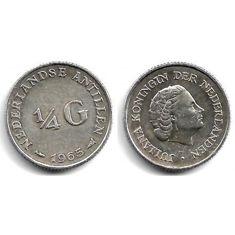 (4) Antillas Neerlandesas. 1965. ¼ Gulden (MBC+) (Plata)