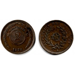 (3) Paraguay. 1870. 2 Centesimos (MBC+)