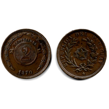 (3) Paraguay. 1870. 2 Centesimos (MBC+)