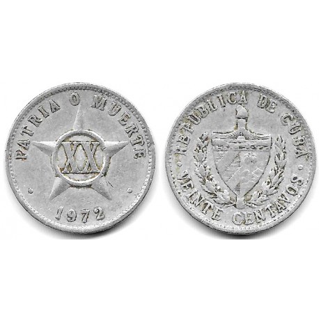 (35.1) Cuba. 1972. 20 Centavos (BC)