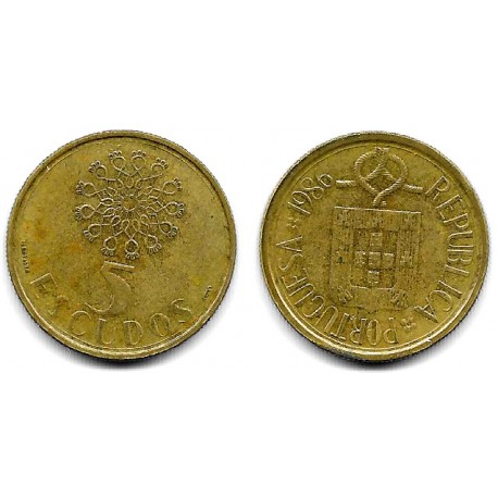 (632) Portugal. 1986. 5 Escudos (MBC)