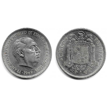 Estado Español. 1949*(19-50). 5 Pesetas (MBC+)
