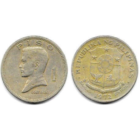 (203) Filipinas. 1972. 1 Piso (BC+) Manchada