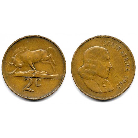 (66.1) Sudáfrica. 1965. 2 Cents (MBC)