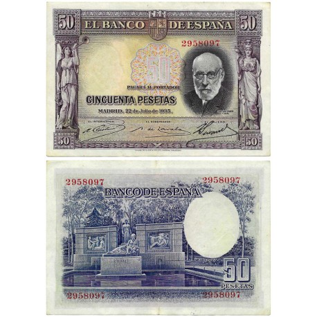 España. 1935. 50 Pesetas (MBC+) Sin Serie
