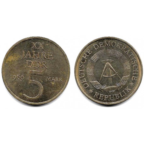 (22.1) Alemania Democrática. 1969. 5 Mark (EBC)