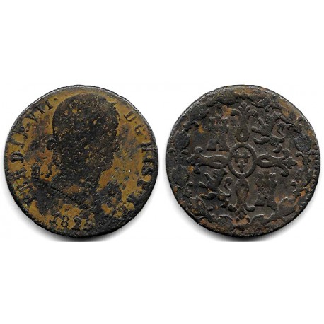 Fernando VII. 1825. 8 Maravedí (RC+) Ceca de Segovia