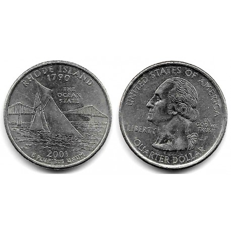 (320) Estados Unidos de América. 2001(P). Quarter Dollar (MBC) Rhode Island