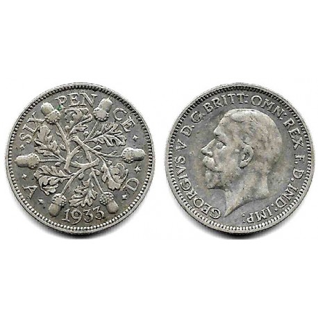 (832) Gran Bretaña. 1933. 6 Pence (BC) (Plata)