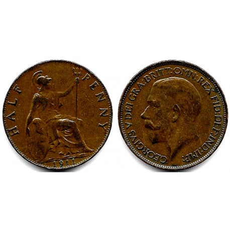 (809) Gran Bretaña. 1911. Half Penny (BC+/BC)
