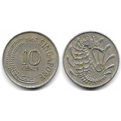 (3) Singapur. 1967. 10 Cents (MBC)