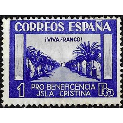 Viñeta. Pro Beneficencia Isla Cristina. 1 Peseta (Nuevo, con señal de fijasellos)