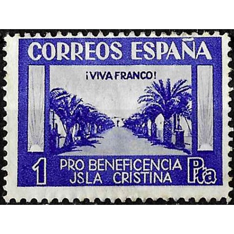 Viñeta. Pro Beneficencia Isla Cristina. 1 Peseta (Nuevo, con señal de fijasellos)