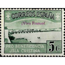 Viñeta. Pro Beneficencia Isla Cristina. 5 Céntimos (Nuevo, con señal de fijasellos y manchas)