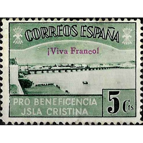 Viñeta. Pro Beneficencia Isla Cristina. 5 Céntimos (Nuevo, con señal de fijasellos y manchas)