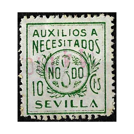 Viñeta. Auxilio a Necesitados. Sevilla. 0,25 Pesetas (Usado)
