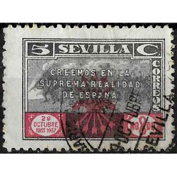 Viñeta Política. Sevilla. Falange Española. 5 Céntimos (Usado)