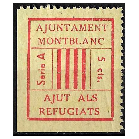 Viñeta. Montblanc. Ayuda a los Refugiados. 5 Céntimos (Nuevo, con señal de fijasellos)
