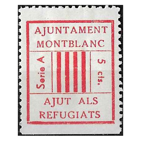 Viñeta. Montblanc. Ayuda a los Refugiados. 5 Céntimos (Nuevo, con señal de fijasellos)