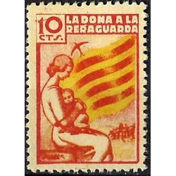 Viñeta. La Dona a la Reraguarda. 10 Céntimos (Nuevo, con señal de fijasellos)