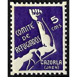 Viñeta. Comité de Refugiados. Cazorla, Jaén. 5 Céntimos (Nuevo, con señal de fijasellos)