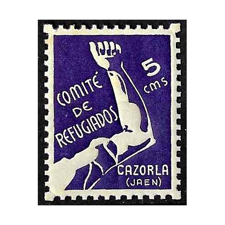 Viñeta. Comité de Refugiados. Cazorla, Jaén. 5 Céntimos (Nuevo, con señal de fijasellos)