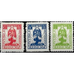 Viñetas. Ayuda a Refugiados. Badajoz. 5, 10 y 50 Céntimos (Nuevo, con señal de fijasellos y sin goma)