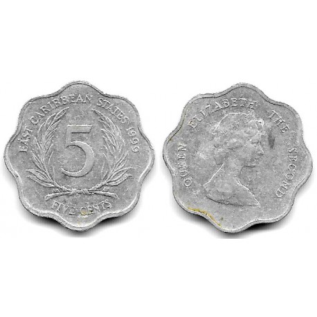 (12) Estados Orientales Caribeños. 1999. 5 Cents (BC+)
