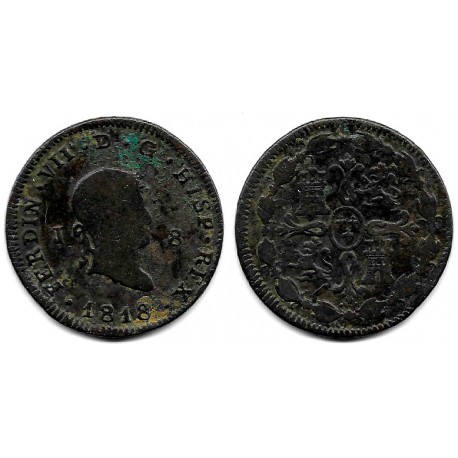 Fernando VII. 1818. 8 Maravedí (BC/BC-) Ceca de Jubia