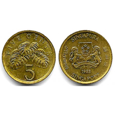 (50) Singapur. 1988. 5 Cents (EBC+)
