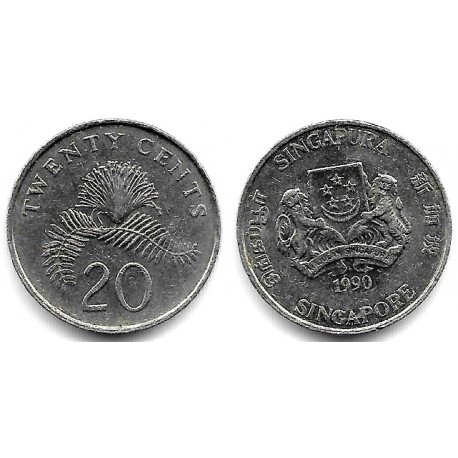 (52) Singapur. 1990. 20 Cents (MBC)