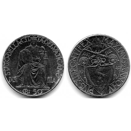 (34) Ciudad del Vaticano. 1942. 50 Centesimi (SC-)