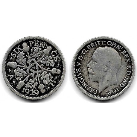 (832) Gran Bretaña. 1929. 6 Pence (BC+/BC) (Plata)