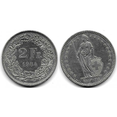 (21a.3) Suiza. 1984. 2 Francs (MBC)