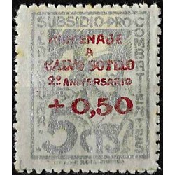 Viñeta. Subsidio Pro Combatiente. La Coruña. Homenaje. 0,50 Céntimos (Nuevo, con señal de fijasellos)