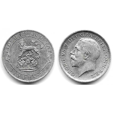(815) Gran Bretaña. 1913. 6 Pence (MBC+) (Plata)