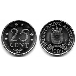 (11) Antillas Neerlandesas. 1985. 25 Cents (SC)