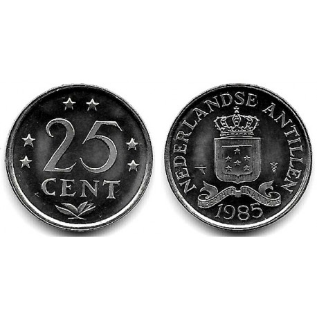 (11) Antillas Neerlandesas. 1985. 25 Cents (SC)