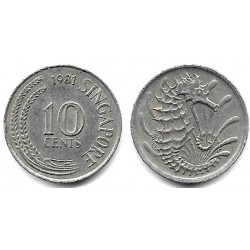 (3) Singapur. 1981. 10 Cents (MBC)