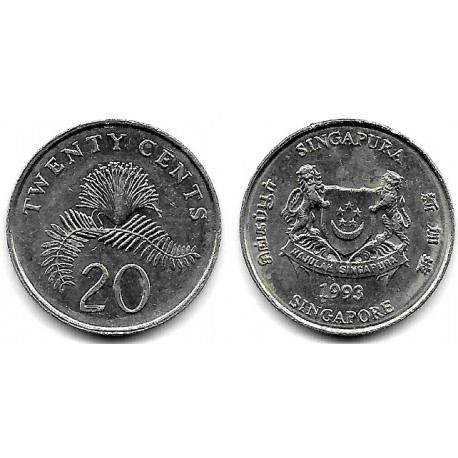 (101) Singapur. 1993. 20 Cents (MBC+/EBC-)