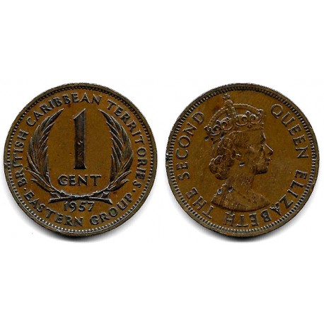 (2) Estados Orientales Caribeños. 1957. 1 Cent (MBC)