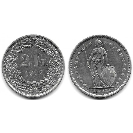 (21a.1) Suiza. 1977. 2 Francs (MBC)