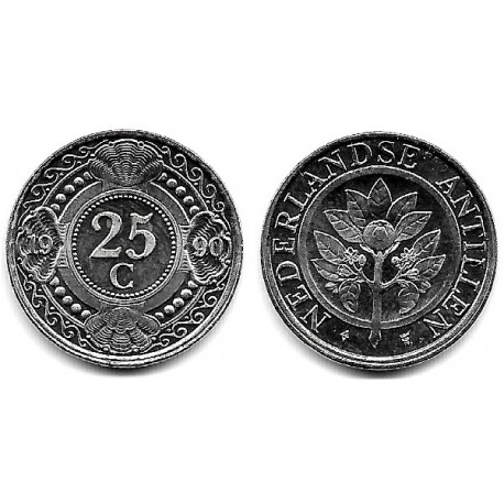 (35) Antillas Neerlandesas. 1990. 25 Cents (SC)