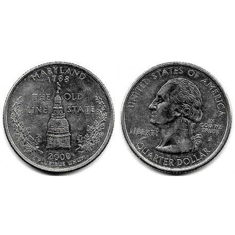 (306) Estados Unidos de América. 2000(D). Quarter Dollar (EBC) Maryland