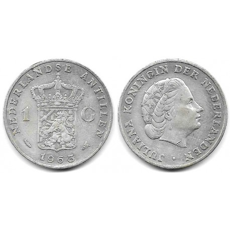 (2) Antillas Neerlandesas. 1963. 1 Gulden (MBC/MBC-) (Plata)