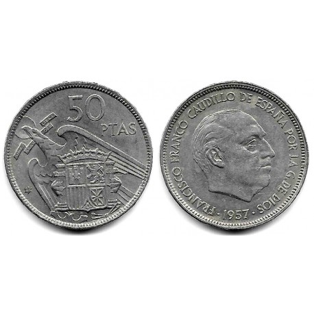 Estado Español. 1957*(67). 50 Pesetas (MBC/MBC-)