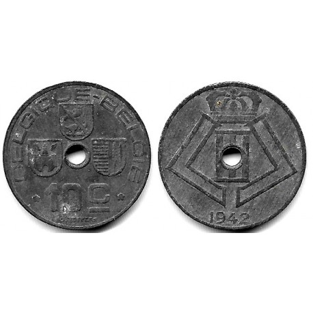 (125) Bélgica. 1942. 10 Centimes (BC)